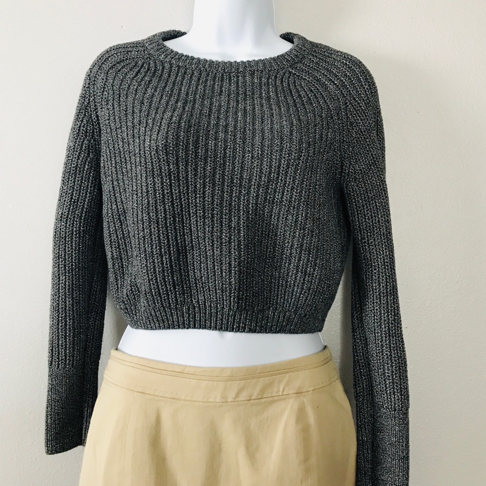 AMERICAN APPAREL Cropped Knit Fisherman Sweater S